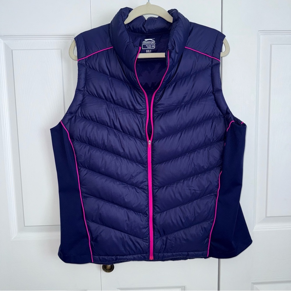 Slazenger Women’s Golf Tech Down Navy & pink‎ Puffer Vest Size XXL